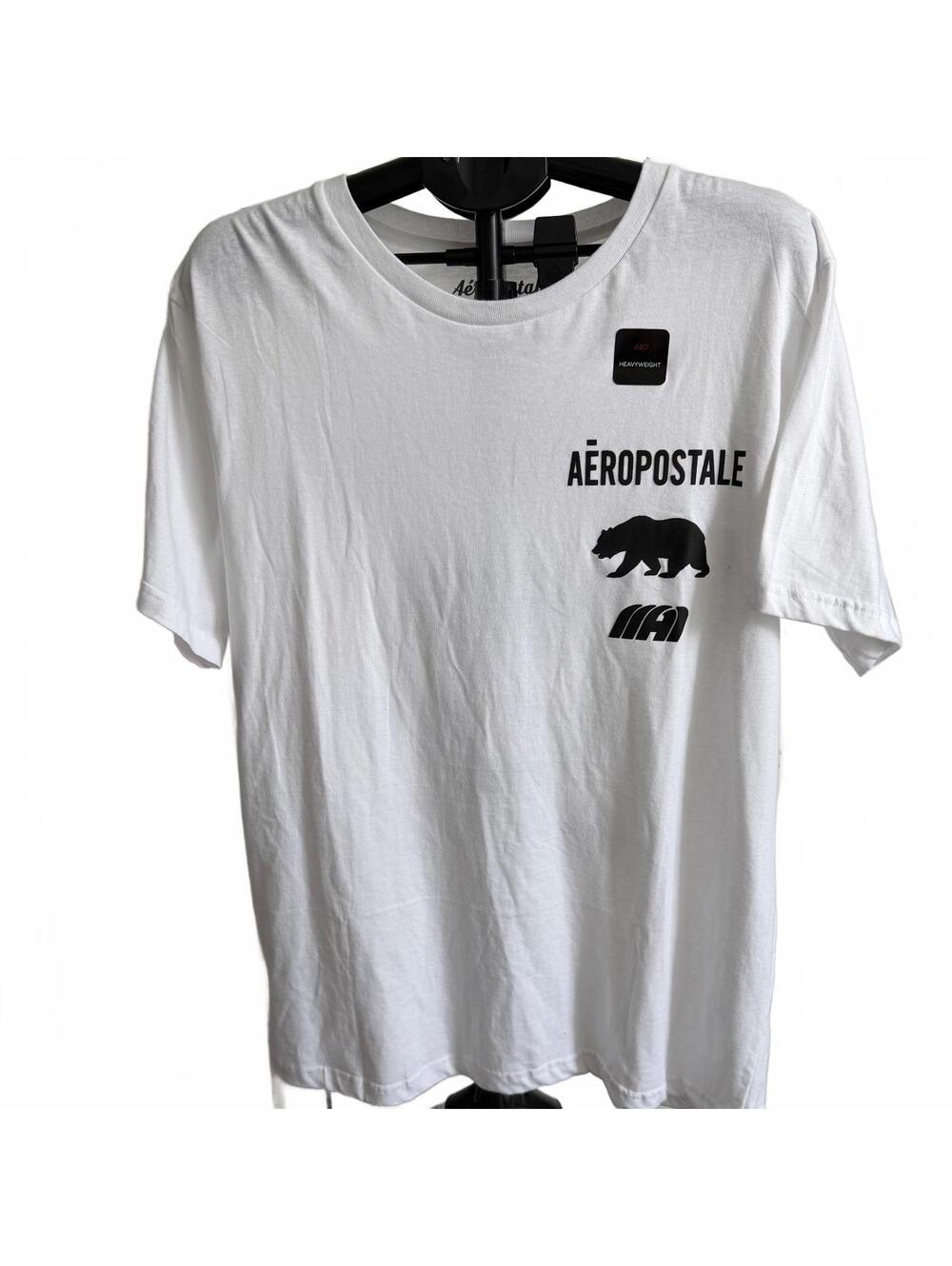 Aeropostale A87 Graphic T-Shirt, White, Men's XL, Camo Bear Print, NWT